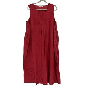 Marketplace India Coral Pink Maxi Dress Cotton Linen Blend Size Large Embroidery